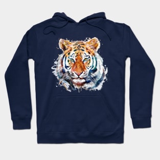 Tiger Head watercolor Hoodie